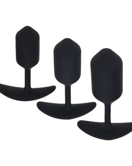 CONJUNTO DE 3 PLUGS ANAIS EM SILICONE COM PESO PRETO LEVELZ