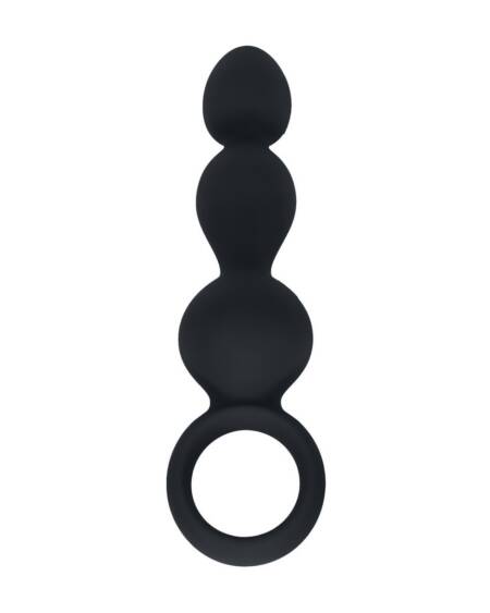 SONDA ANAL DE SILICONE COM PÉROLAS E ASA PRETO LEVELZ
