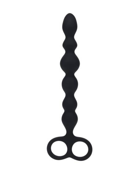 SONDA ANAL COM PÉROLAS EM FORMA DE COBRA E LAÇO PRETO LEVELZ