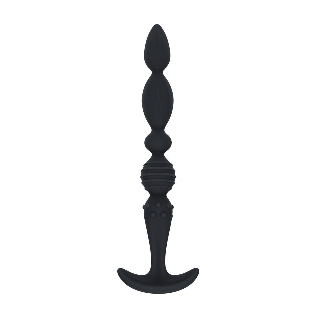 SONDA ANAL EM SILICONE TEXTURIZADA PRETA LEVELZ