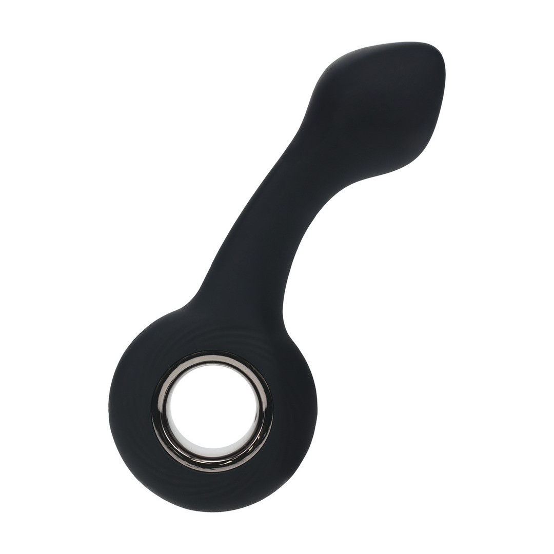ESTIMULADOR DE PRÓSTATA EM SILICONE VIBRATÓRIO COM BOLBO E ALÇA PRETO LEVELZ