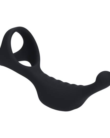 ESTIMULADOR DE PRÓSTATA VIBRATÓRIO EM SILICONE COM ANEL PARA O PÉNIS TRI O PRETO LEVELZ