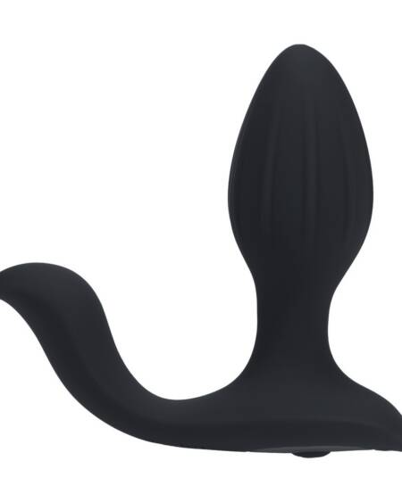 PLUG ANAL VIBRATÓRIO EM SILICONE COM ROTAÇÃO E ESTIMULADOR DE TESTÍCULOS PRETO LEVELZ