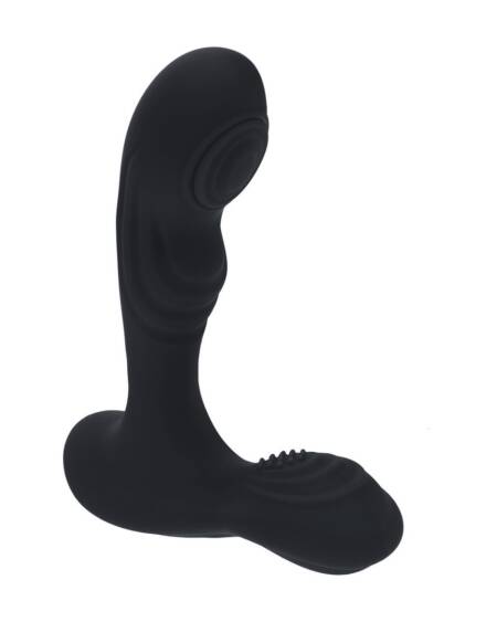 ESTIMULADOR DE PRÓSTATA E TESTÍCULOS EM SILICONE COM VIBRAÇÃO E PULSAÇÃO PRETO LEVELZ