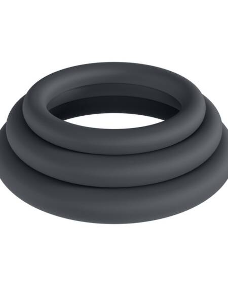 CONJUNTO DE 3 ANÉIS CLÁSSICOS PARA O PÉNIS XS/S/M PRETO LEVELZ