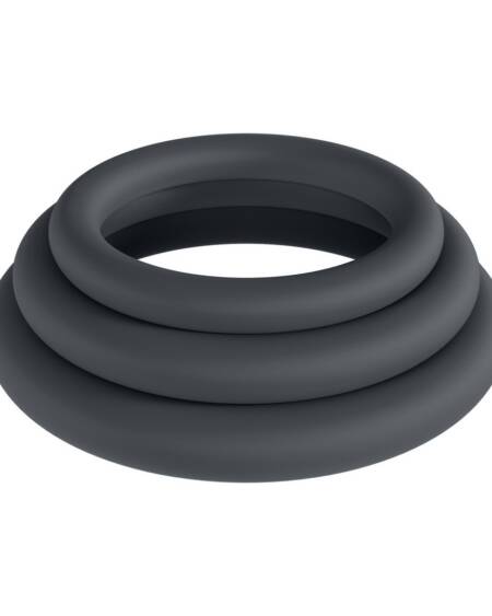 CONJUNTO DE 3 ANÉIS CLÁSSICOS PARA O PÉNIS L/XL/XXL PRETO LEVELZ