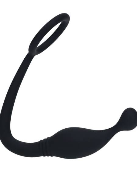 ESTIMULADOR DE PRÓSTATA COM ANEL DE SILICONE S PRETO LEVELZ