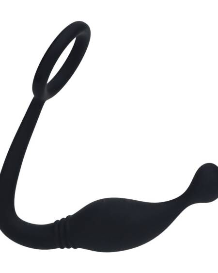 ESTIMULADOR DE PRÓSTATA COM ANEL DE SILICONE M PRETO LEVELZ