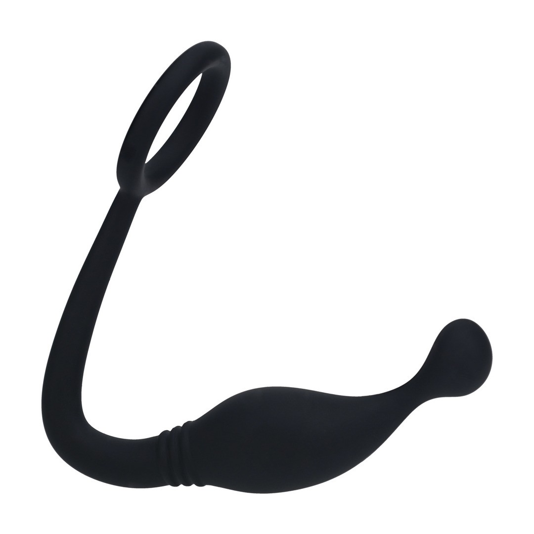 ESTIMULADOR DE PRÓSTATA COM ANEL DE SILICONE M PRETO LEVELZ
