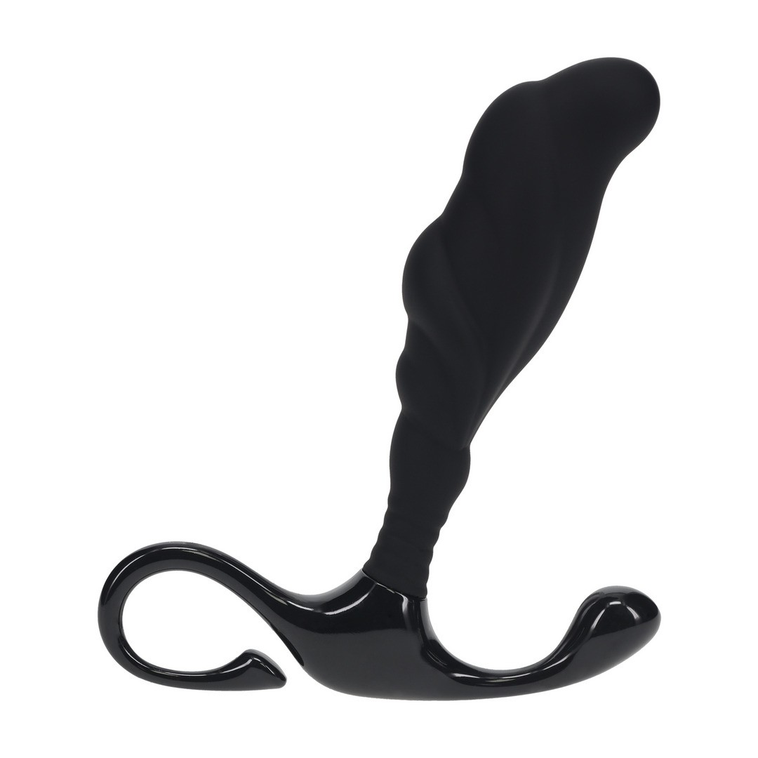 ESTIMULADOR DE PRÓSTATA DE SILICONE TEXTURIZADO RÍGIDO L PRETO LEVELZ