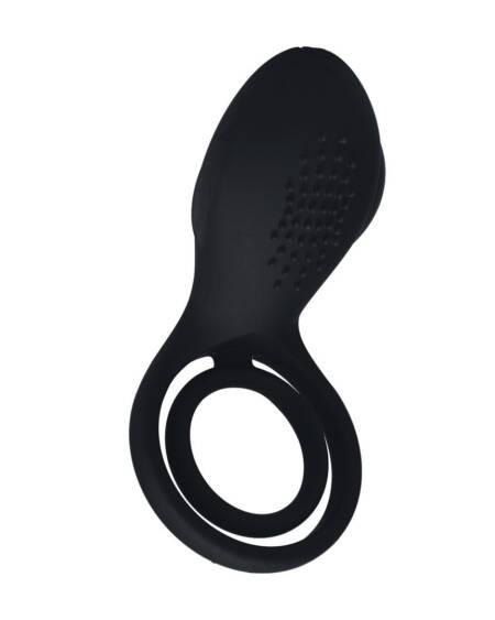 ANEL PARA O PÉNIS E TESTÍCULOS COM VIBRAÇÃO E ESTIMULADOR COM ASAS PRETO LEVELZ