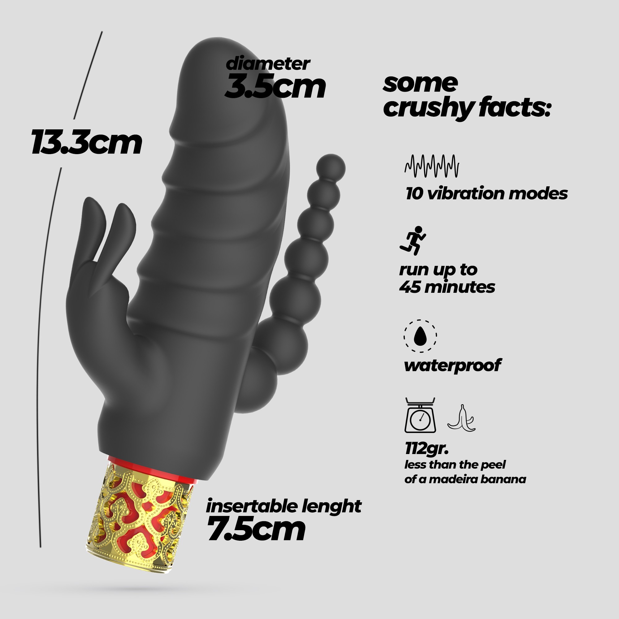 ROMANOV VIBRADOR CLÁSSICO COM MANGA DE SILICONE AMOVÍVEL CRUSHIOUS - Image 6