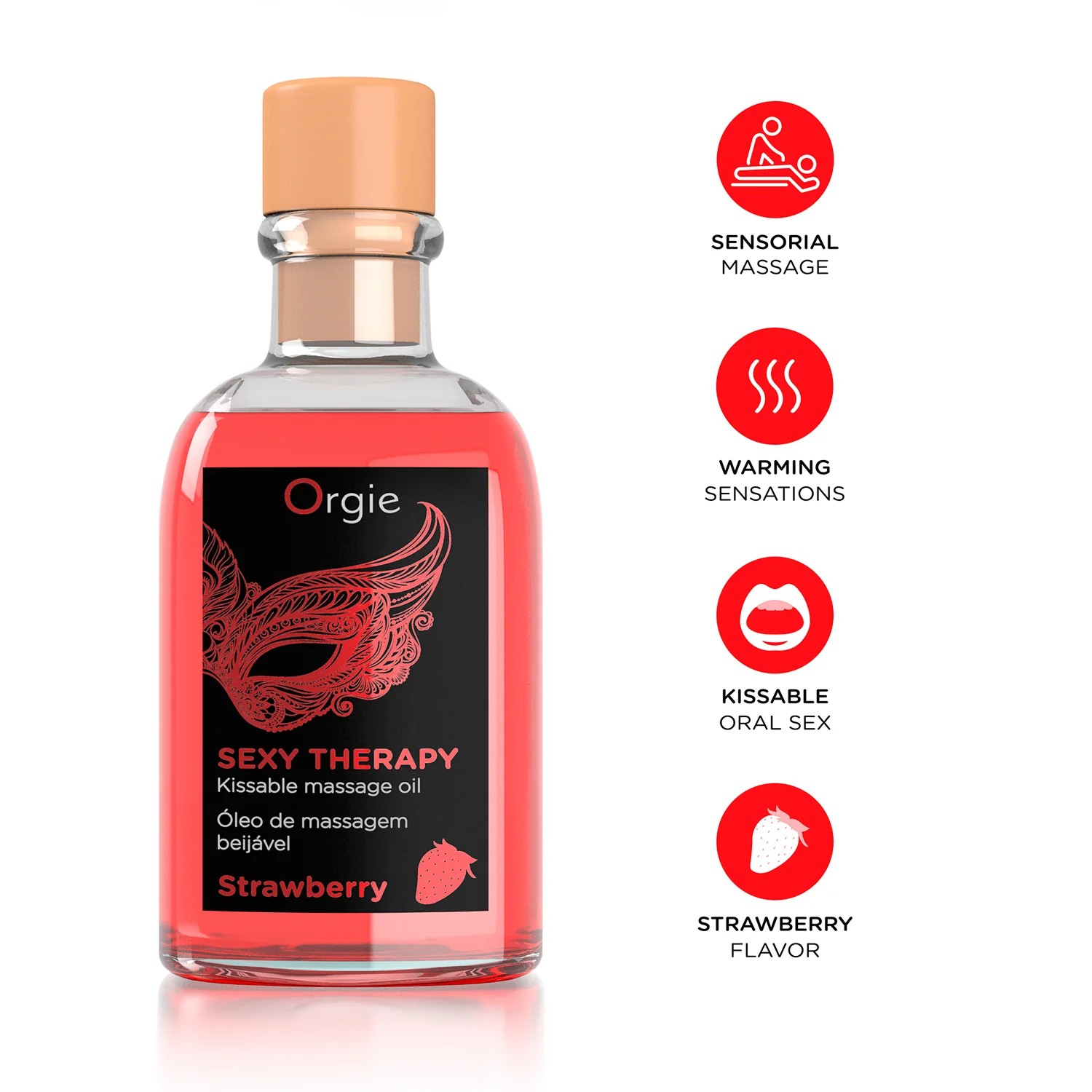 KIT DE MASSAGEM BEIJÁVEL SEXY THERAPY MORANGO ORGIE 100ML - Image 4