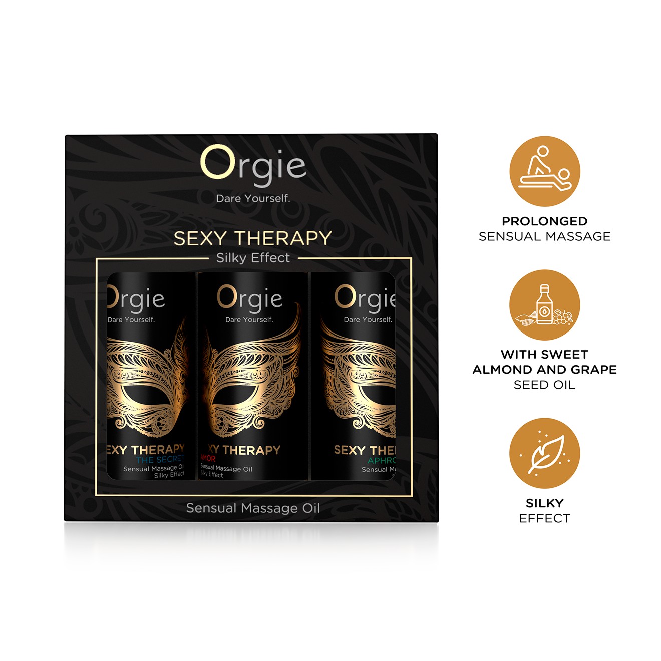 CONJUNTO DE ÓLEOS DE MASSAGEM SEXY THERAPY SENSUAL MINI SIZE 3X30ML ORGIE - Image 5