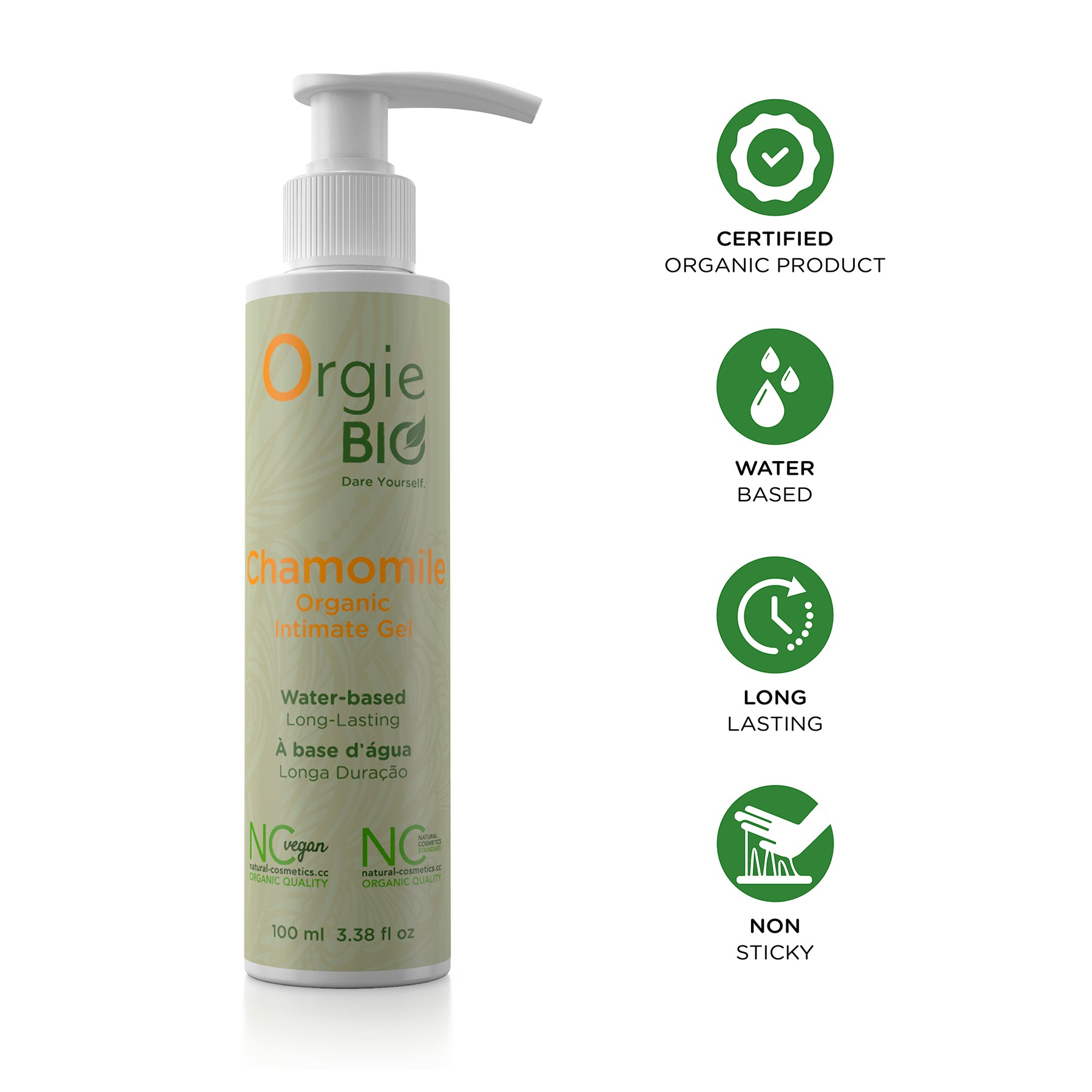 GEL LUBRIFICANTE À BASE DE ÁGUA BIO CHAMOMILE 100ML ORGIE - Image 3