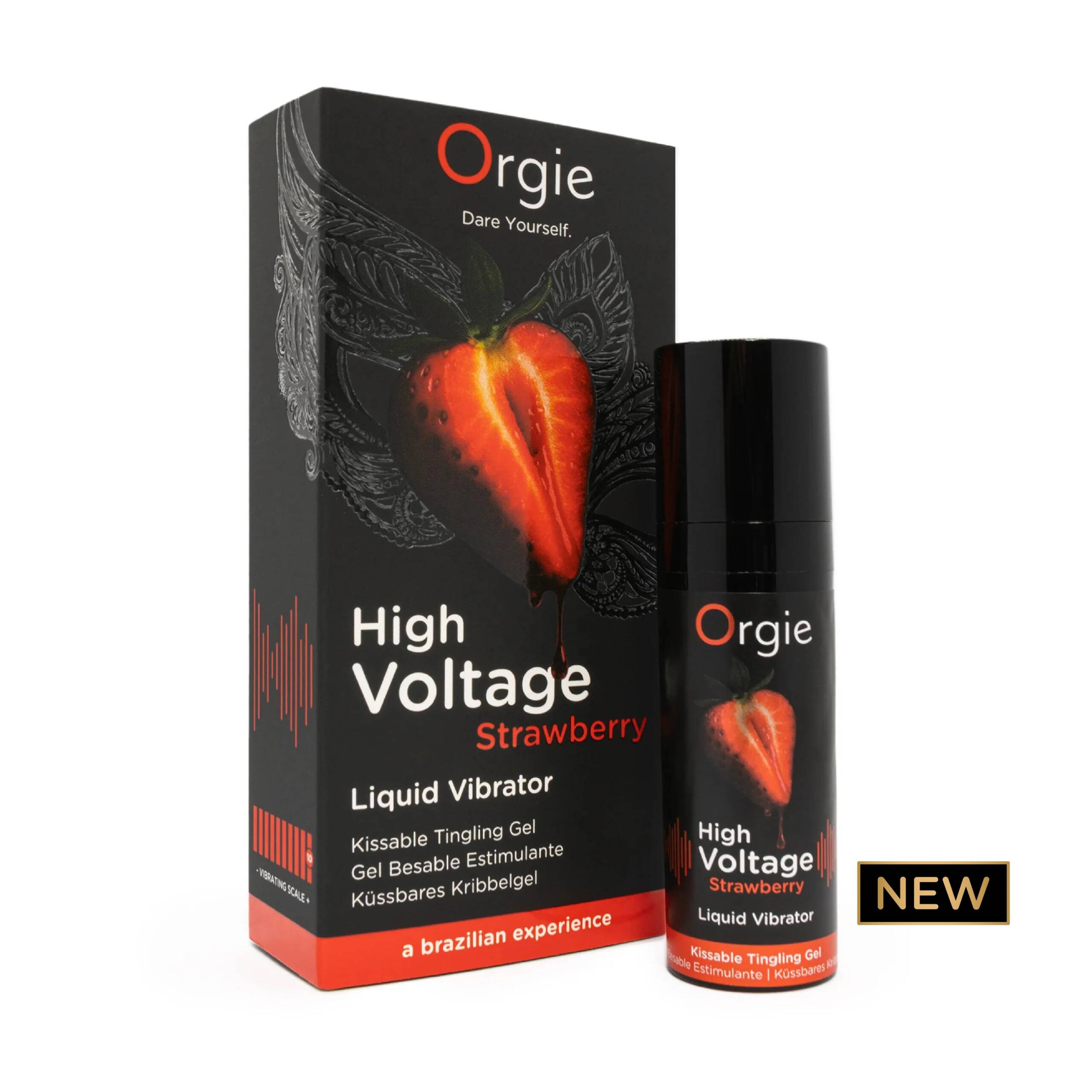 GEL COM VIBRAÇÃO E SABOR A MORANGO HIGH VOLTAGE 15ML ORGIE - Image 3