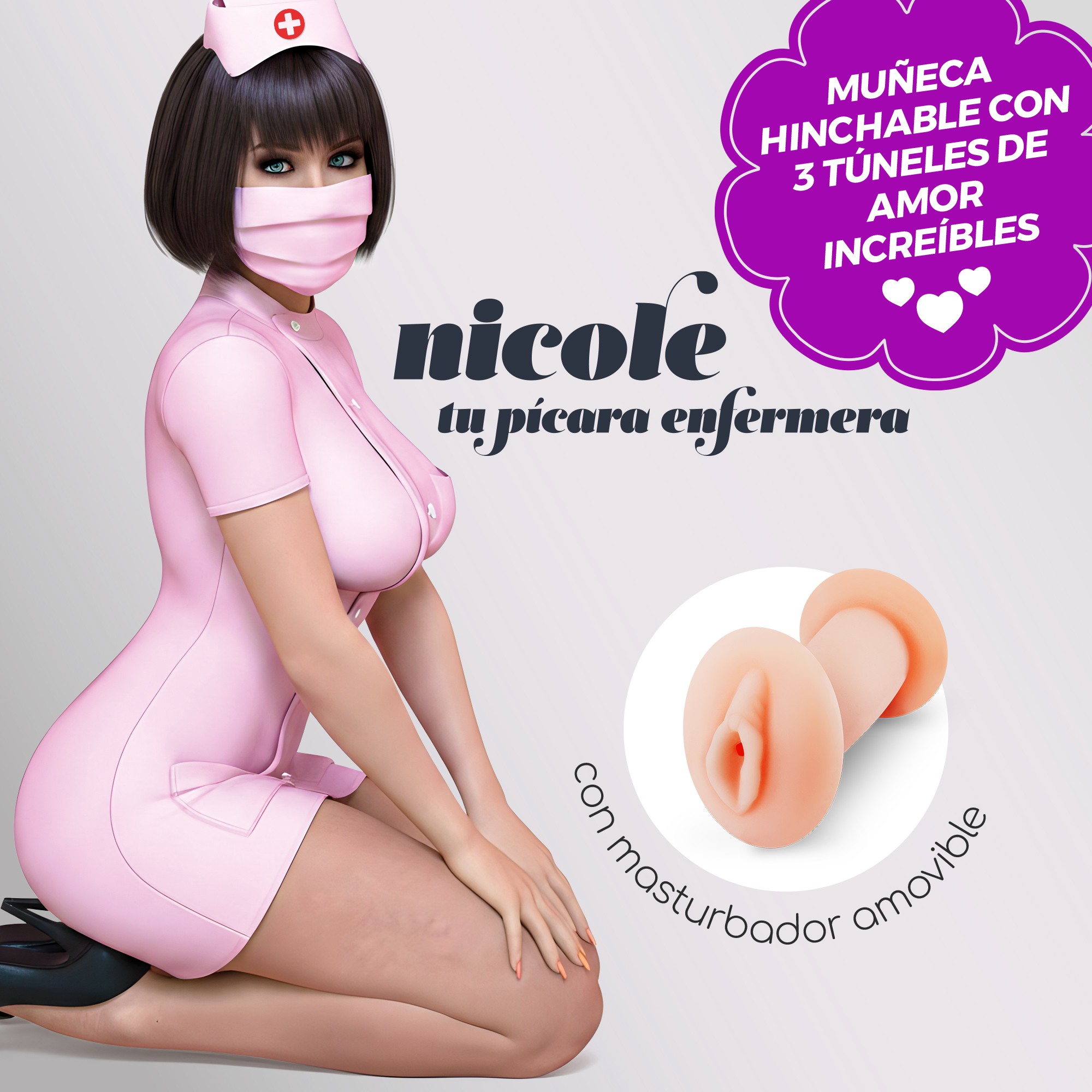 NICOLE LA ENFERMERA MUÑECA INFLABLE CON MASTURBADOR - Image 14