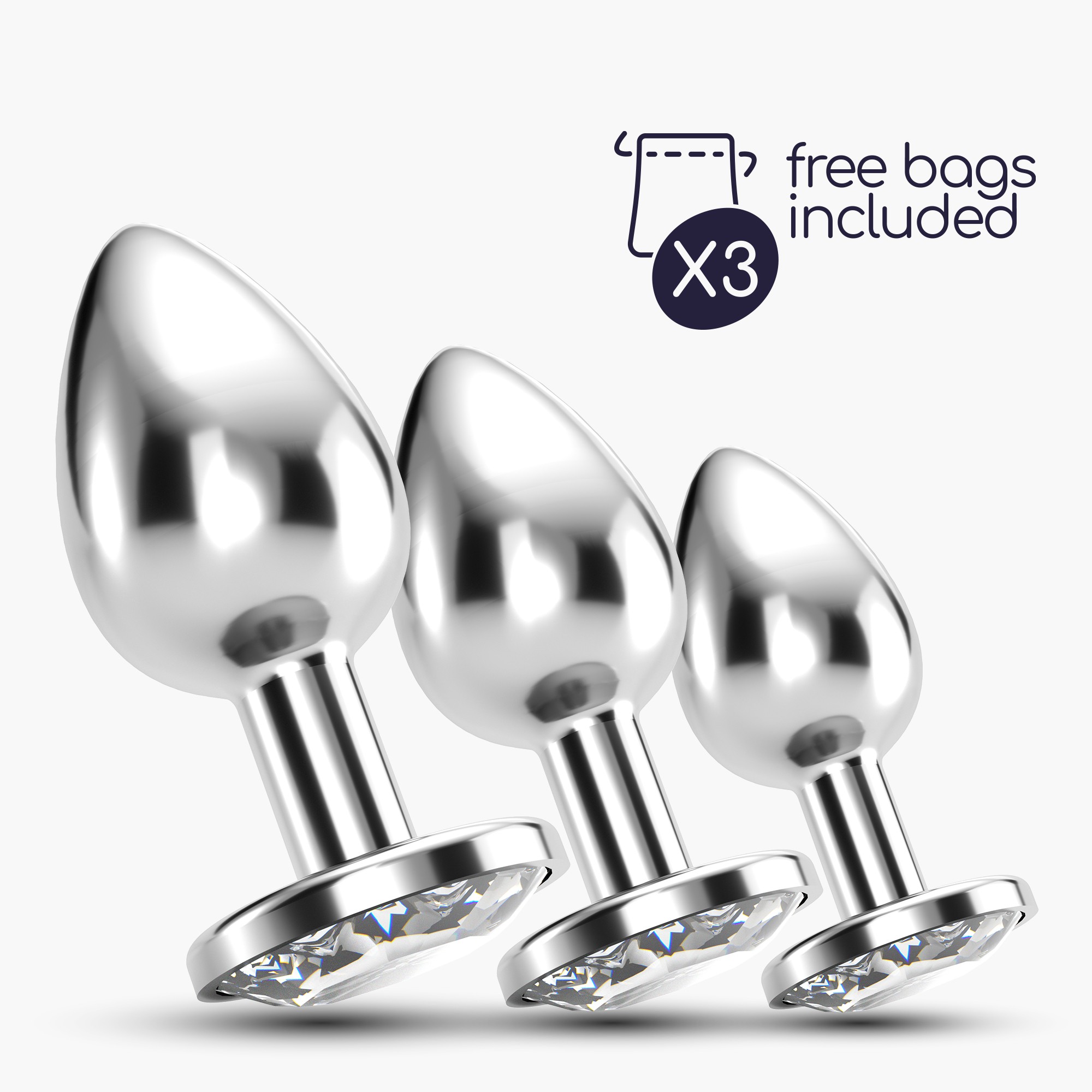 ANAL TRAIN TRIO BIJOU TRANSPARENTE CRUSHIOUS CON BOLSAS INDIVIDUALES GRATIS - Image 7
