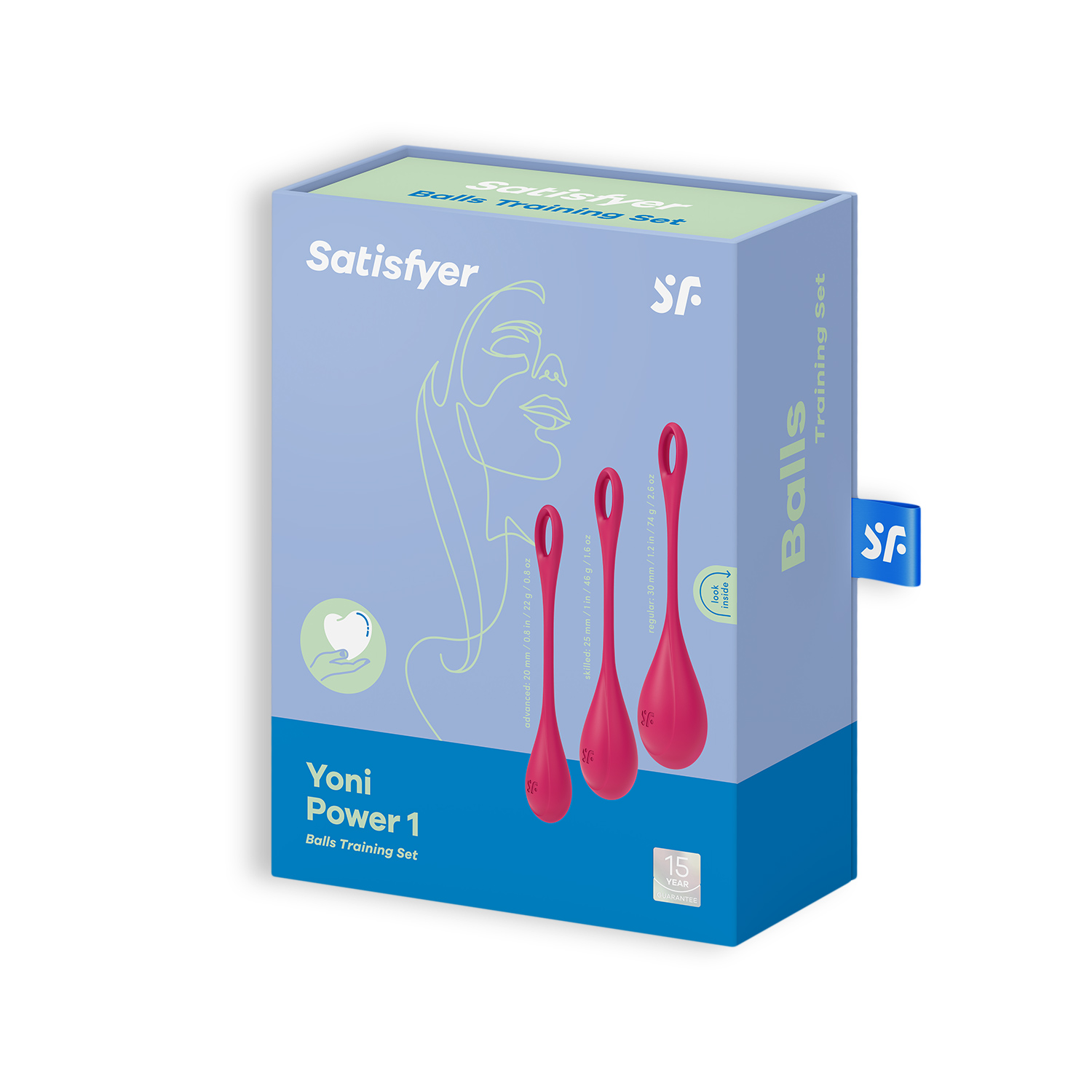CONJUNTO DE 3 BOLAS KEGEL YONI POWER 1 SATISFYER ROJAS - Image 5