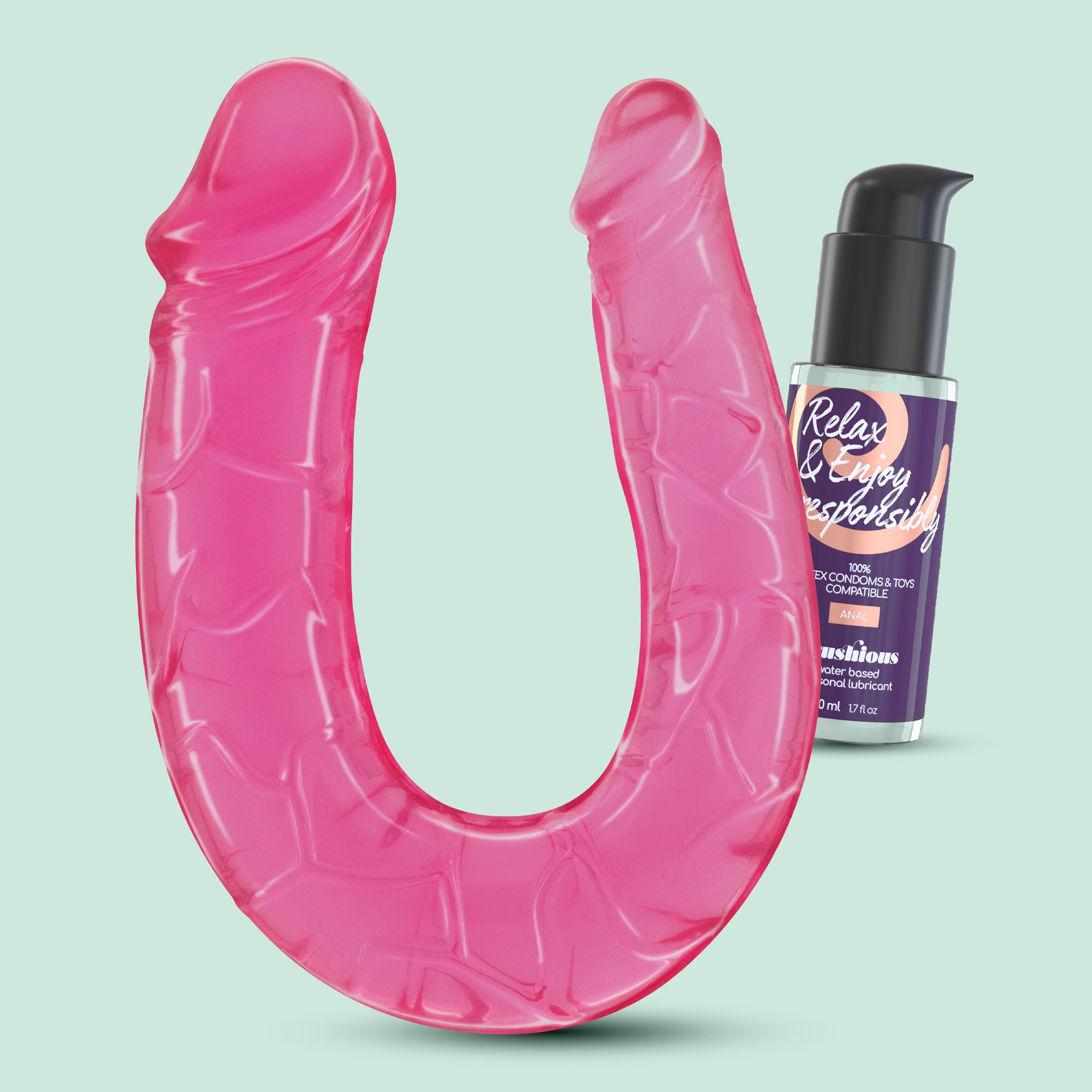 DEEP DIVER DILDO DOBLE CON LUBRICANTE ANAL 50ML CRUSHIOUS ROSA - Image 9