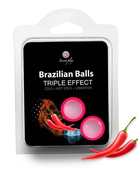 BOLAS LUBRICANTES BRAZILIAN BALLS EFECTO TRIPLO 2 X 4GR