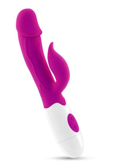 VIBRADOR CON ESTIMULADOR DE CLÍTORIS MOCHI MORADO Y LUBRICANTE DE BASE AGUA INCLUIDO CRUSHIOUS