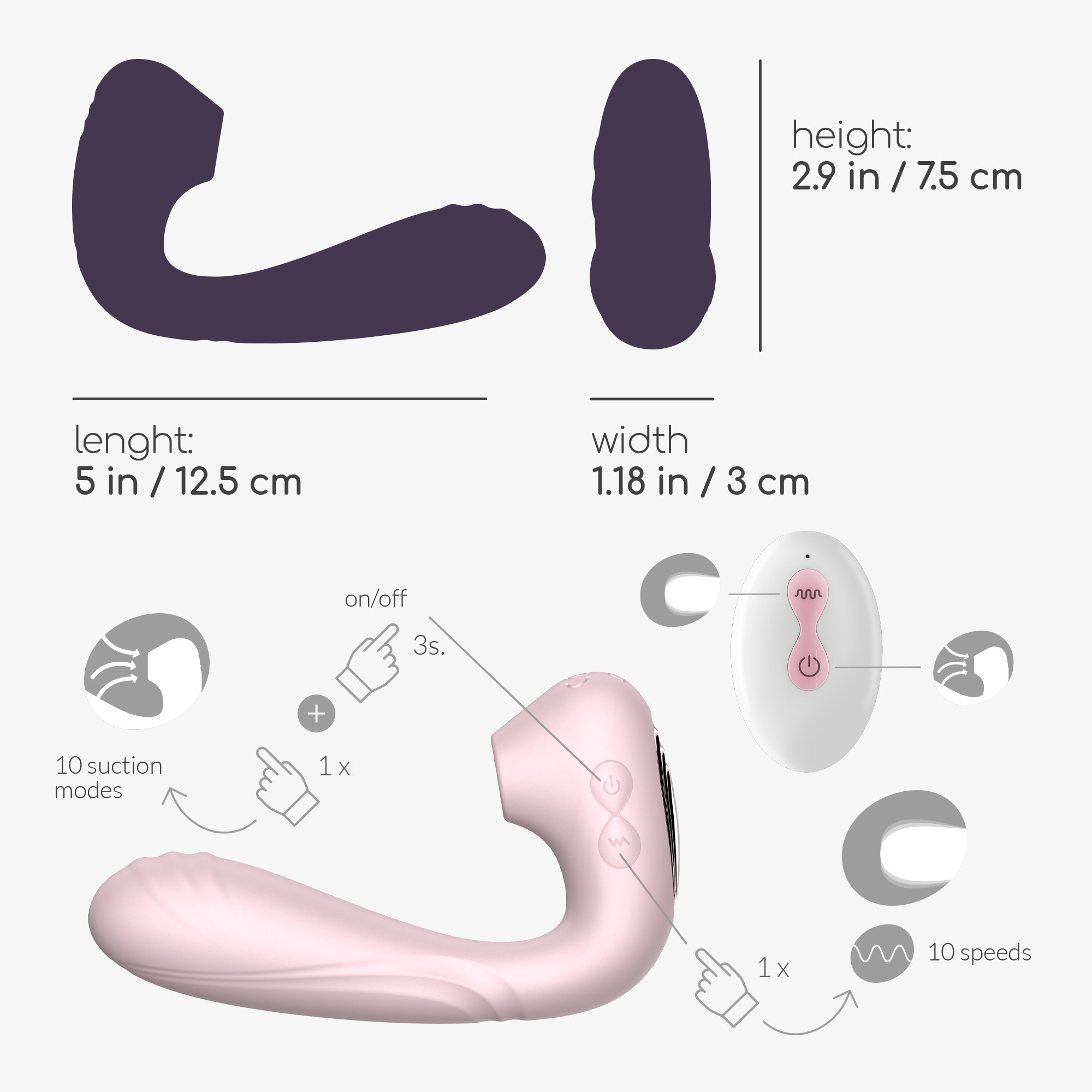 ESTIMULADOR CON MANDO INALÁMBRICO POOKIE + CRUSHIOUS ROSA - Image 11