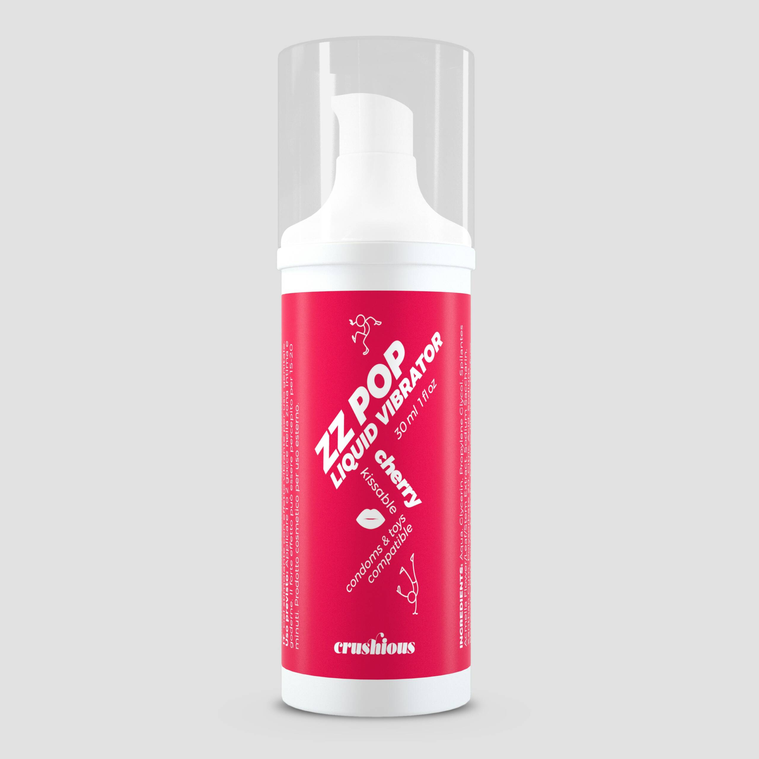 VIBRADOR LIQUIDO ZZ POP AROMA CEREZA 30ML CRUSHIOUS - Image 3