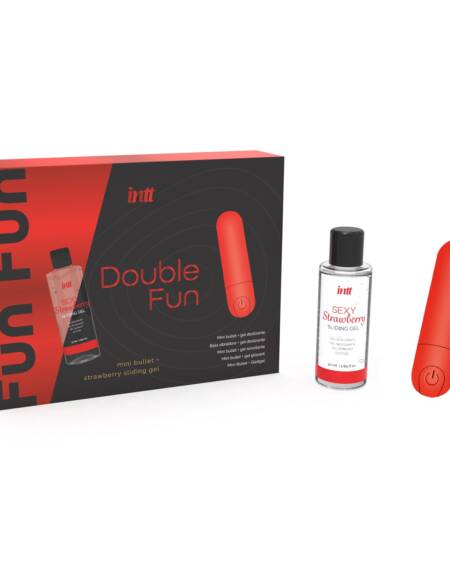 BALA VIBRADORA Y GEL LUBRICANTE FRESA 50ML DOUBLE FUN INTT