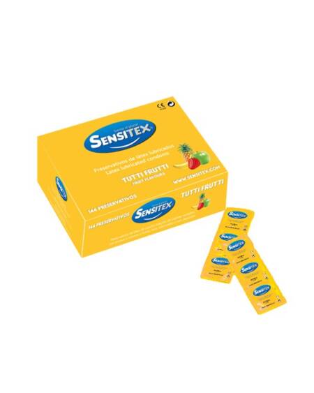 PRESERVATIVOS TUTTIFRUTTI 144 UNIDADES SENSITEX