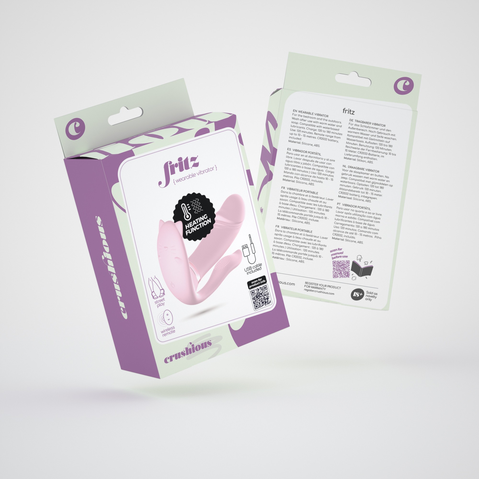 ESTIMULADOR CON MANDO INALÁMBRICO FRITZ CRUSHIOUS ROSA PASTEL - Image 11