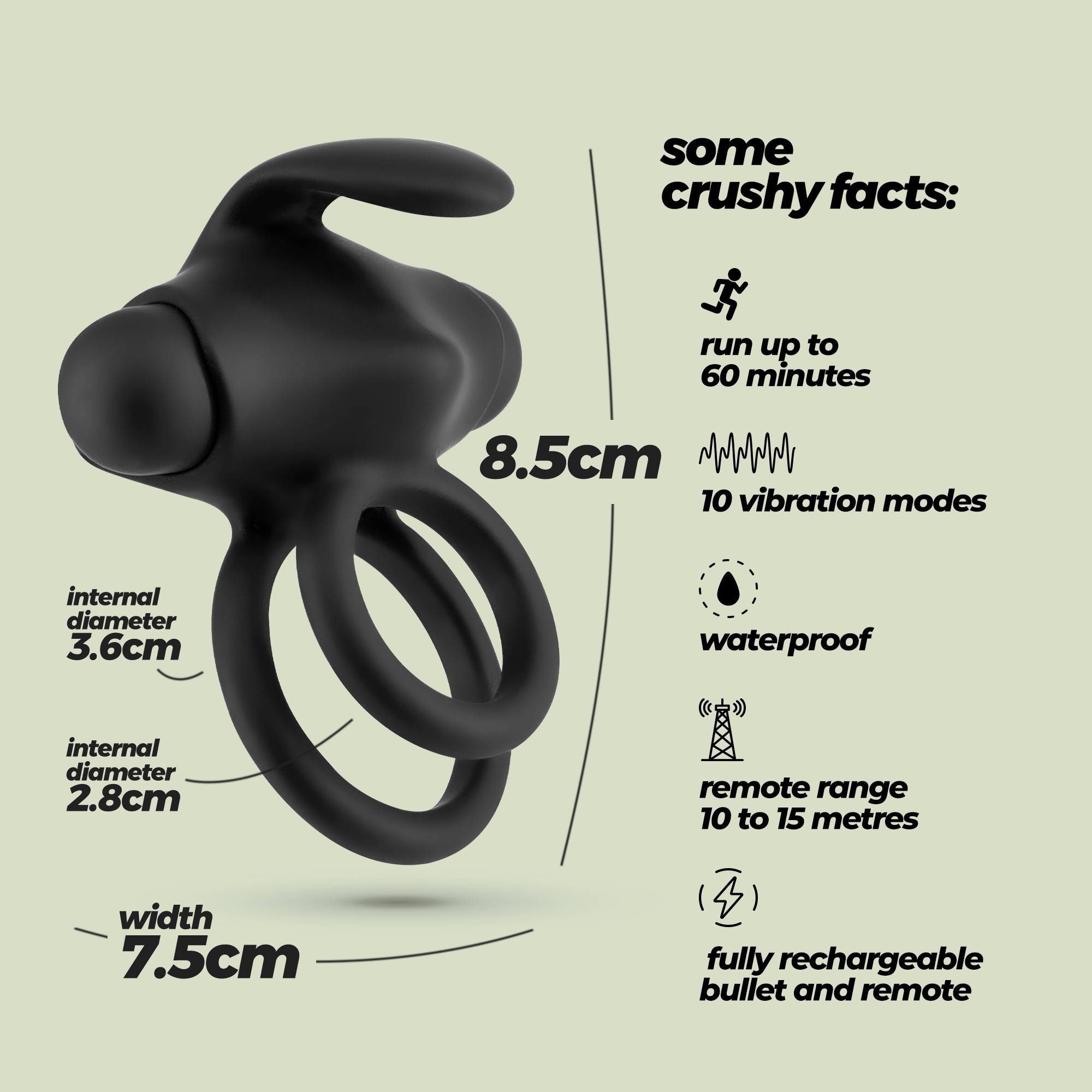 THUMPER DOBLE ANILLO VIBRADOR PARA EL PENE CON MANDO A DISTANCIA CRUSHIOUS - Image 7