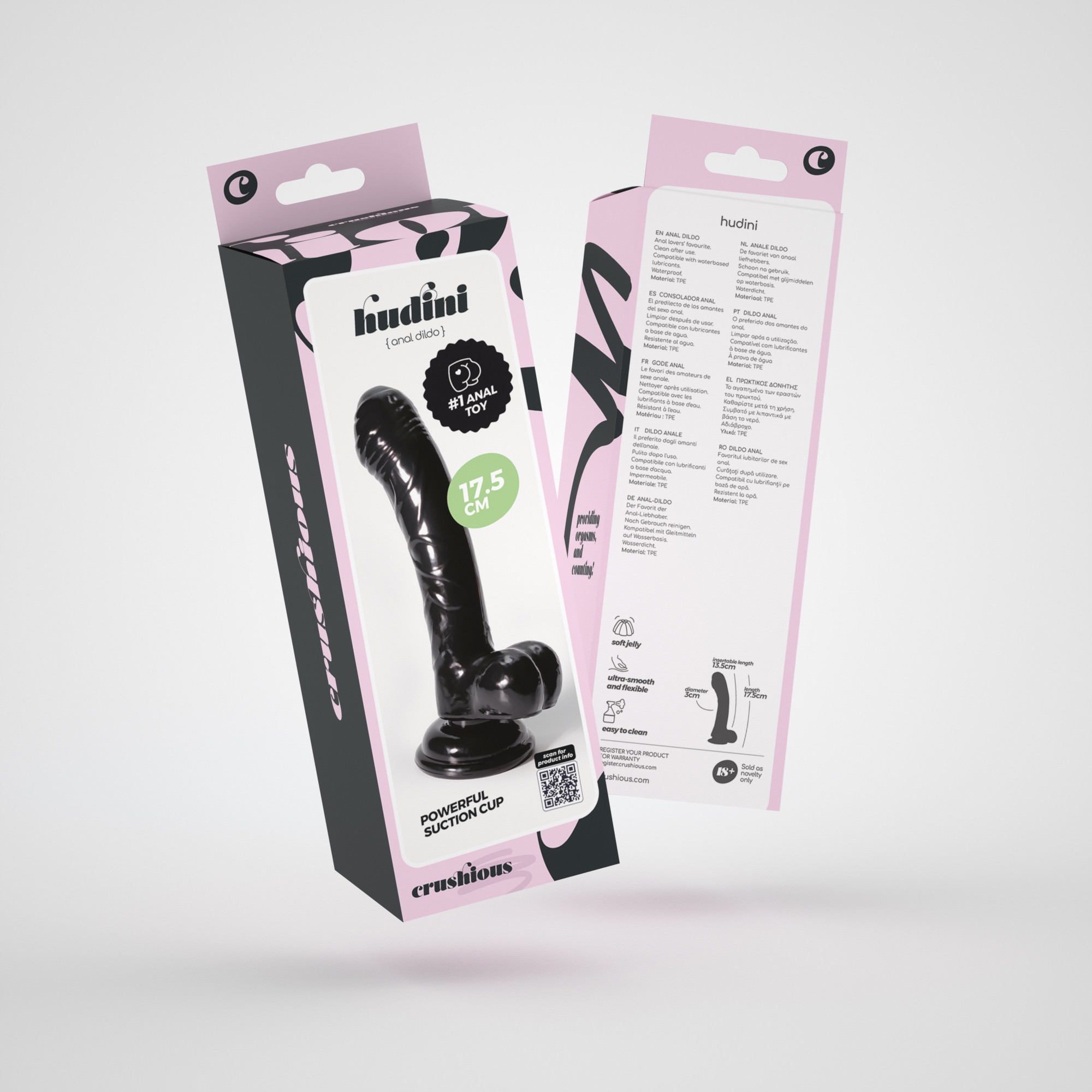 HUDINI DILDO ANAL JELLY NEGRO CRUSHIOUS - Image 7