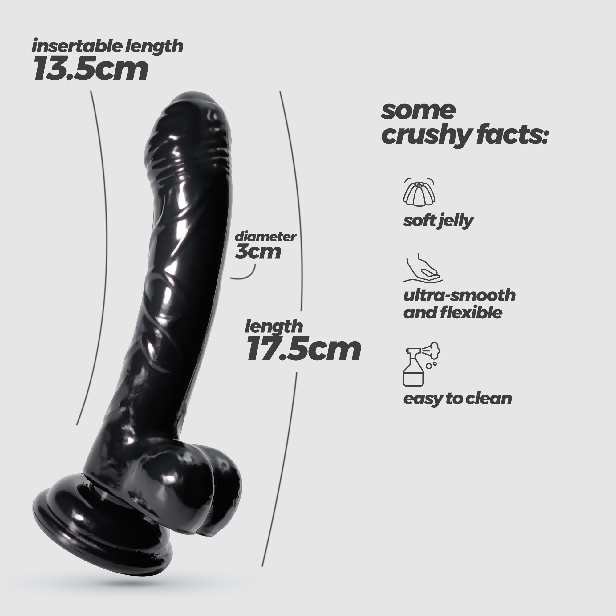 HUDINI DILDO ANAL JELLY NEGRO CRUSHIOUS - Image 8