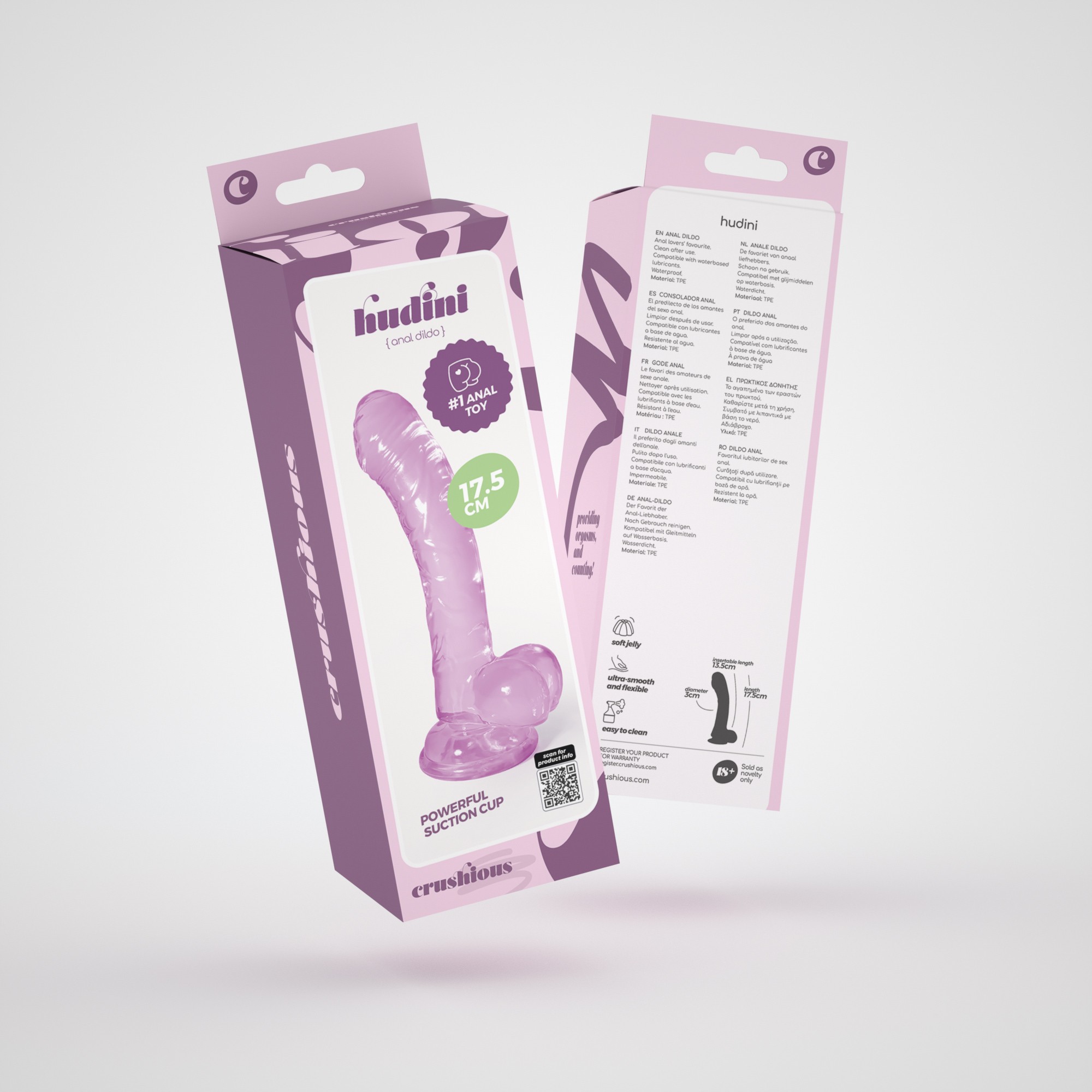 HUDINI DILDO ANAL JELLY MORADO CRUSHIOUS - Image 7