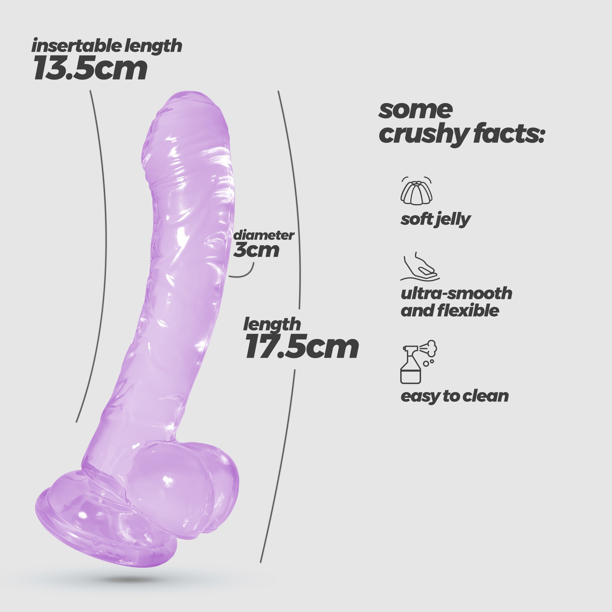 HUDINI DILDO ANAL JELLY MORADO CRUSHIOUS - Image 8