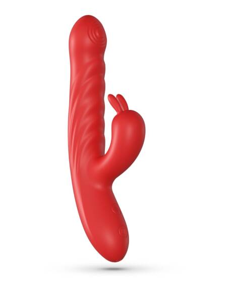 LAPIN VIBRADOR CONEJO RECARGABLE CON EMPUJE ROJO CRUSHIOUS