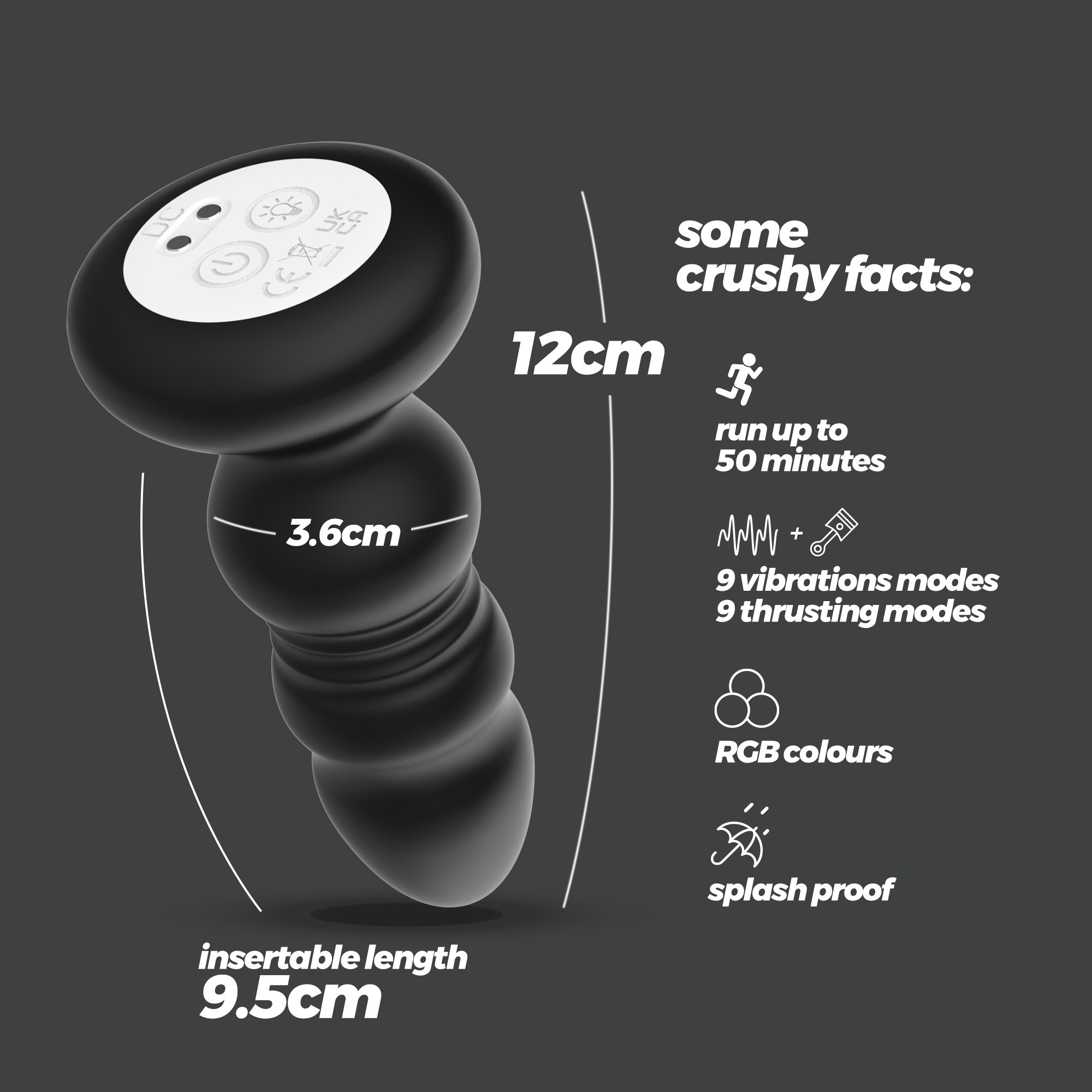AUSTRALIS PLUG ANAL CON LED Y MANDO A DISTANCIA CRUSHIOUS - Image 10