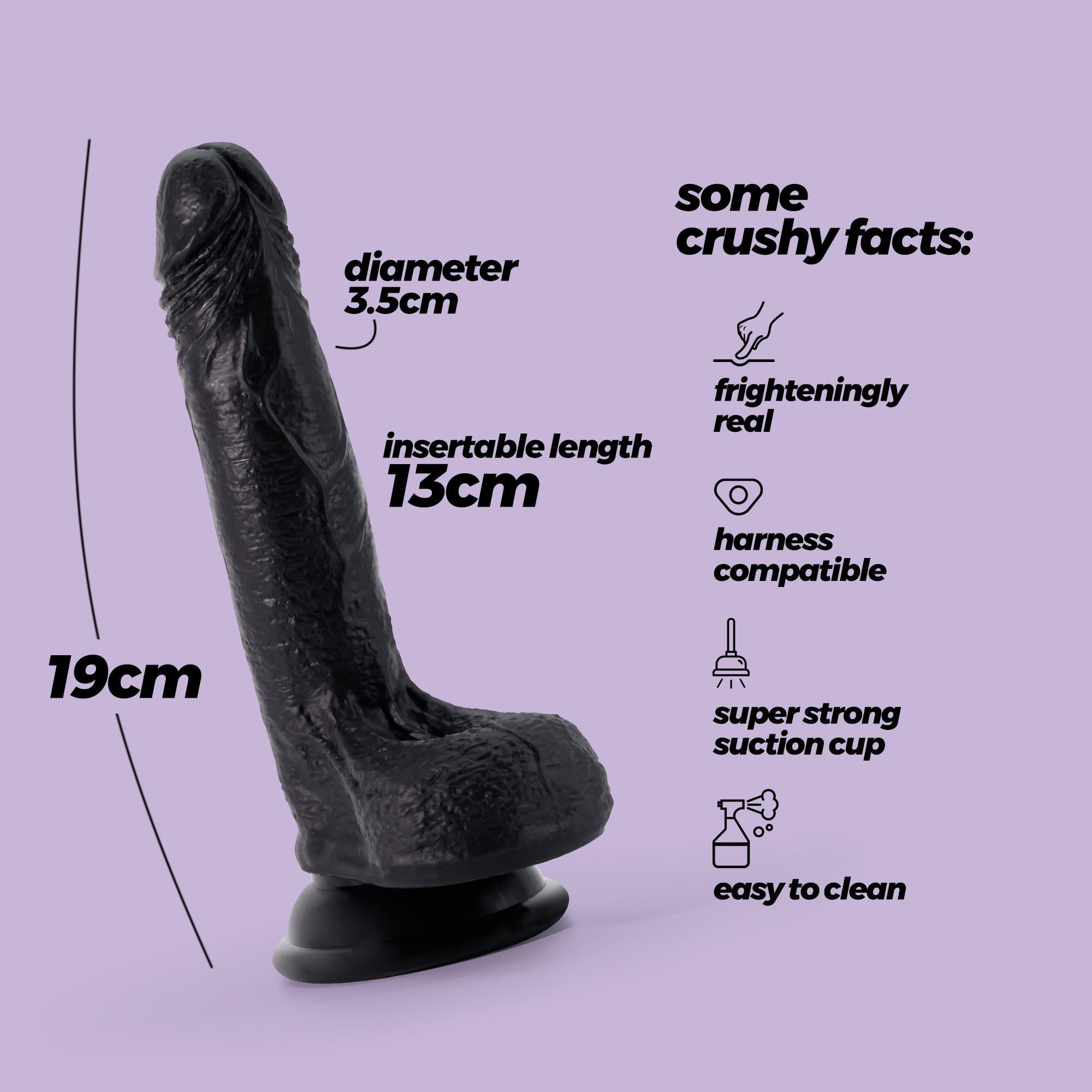 DILDO DE SILICONA LIQUIDA INVIKTUS 7 CRUSHIOUS NEGRO - Image 8