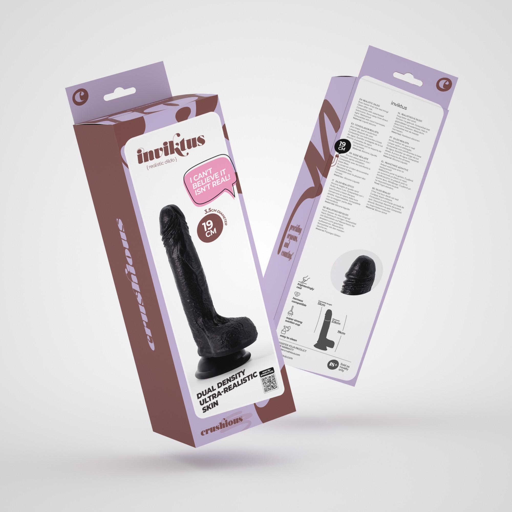DILDO DE SILICONA LIQUIDA INVIKTUS 7 CRUSHIOUS NEGRO - Image 9