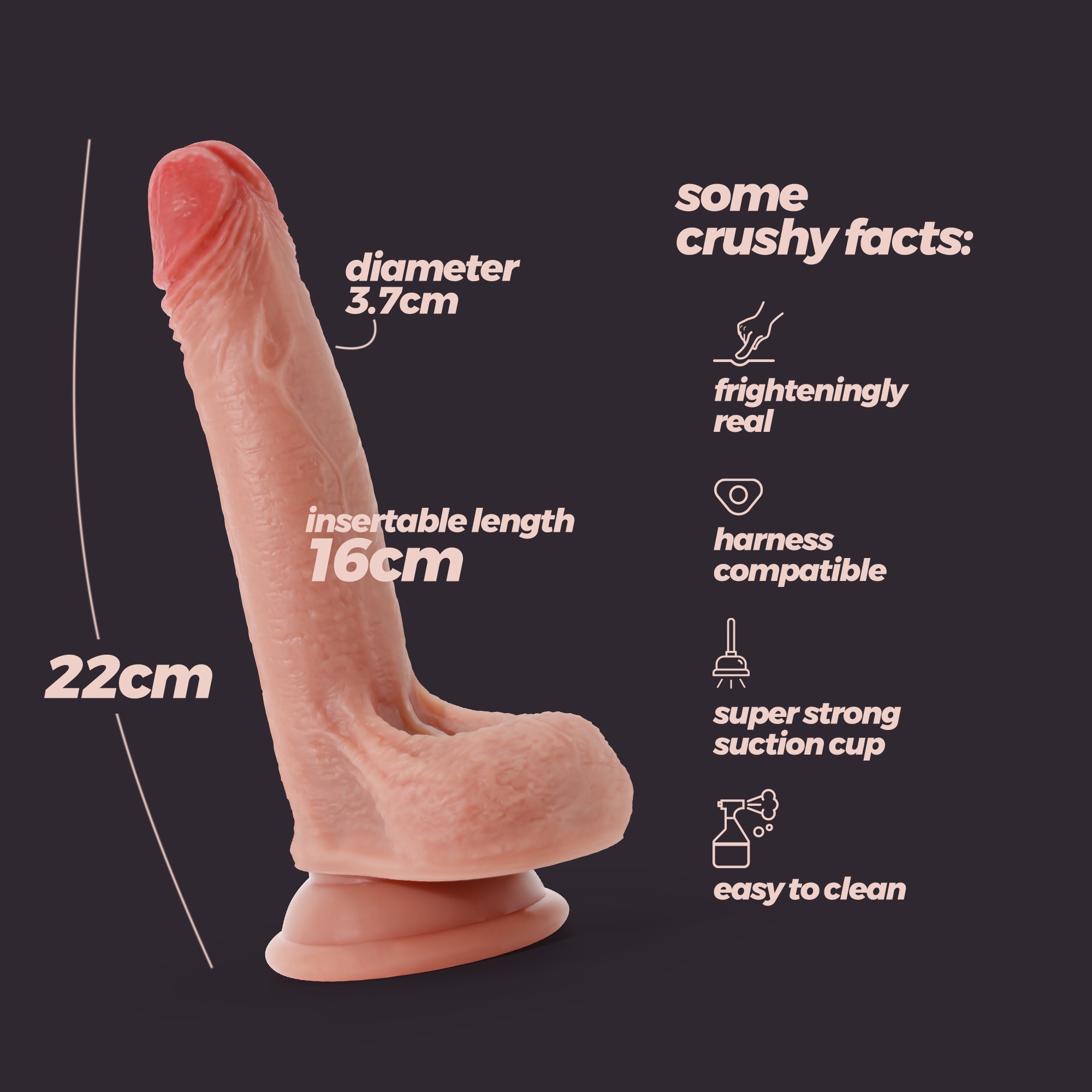 DILDO DE SILICONA LIQUIDA INVIKTUS 8 CRUSHIOUS PIEL - Image 8
