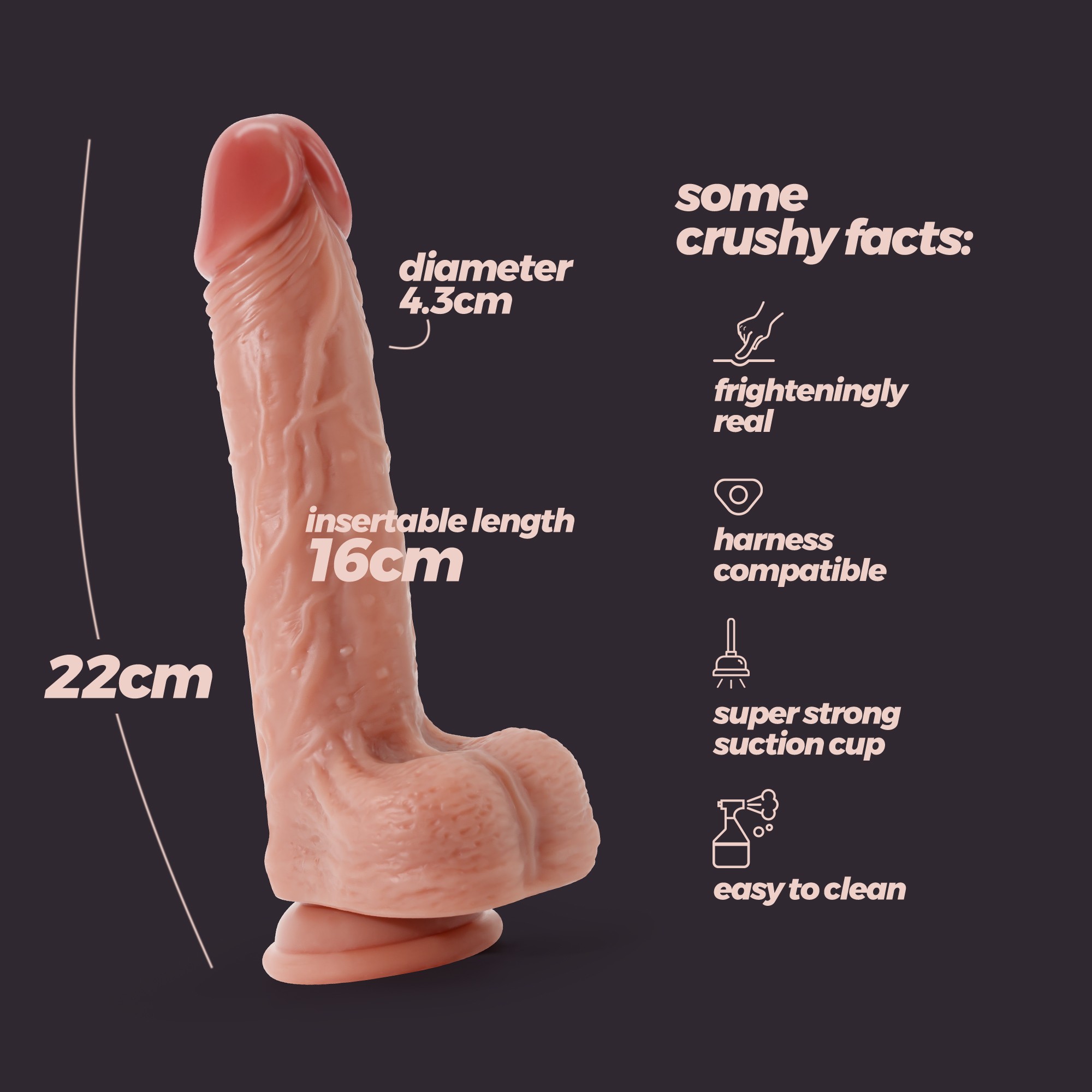 DILDO DE SILICONA LIQUIDA INVIKTUS 8,5 CRUSHIOUS PIEL - Image 8
