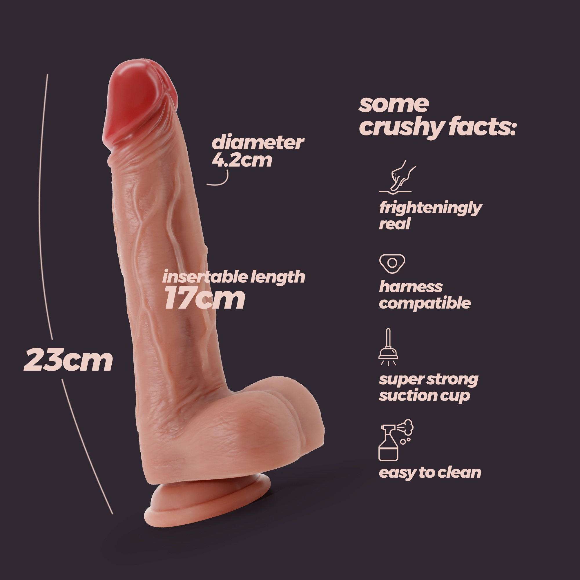 DILDO DE SILICONA LIQUIDA INVIKTUS 9 CRUSHIOUS PIEL - Image 8