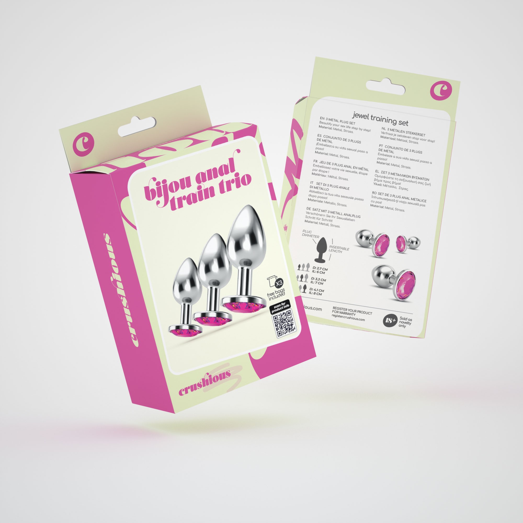 ANAL TRAIN TRIO BIJOU ROSA CRUSHIOUS CON BOLSAS INDIVIDUALES GRATIS - Image 6