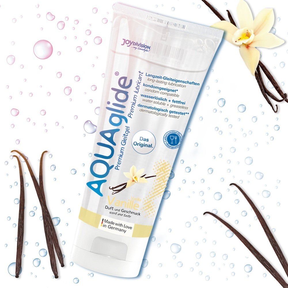 LUBRICANTE A BASE DE AGUA CON SABOR A VAINILLA AQUAGLIDE 100 ML JOYDIVISION - Image 3