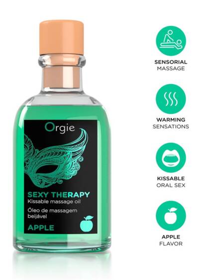 KIT DE MASAJE LIPS SEXY THERAPY DE MANZANA 100ML ORGIE