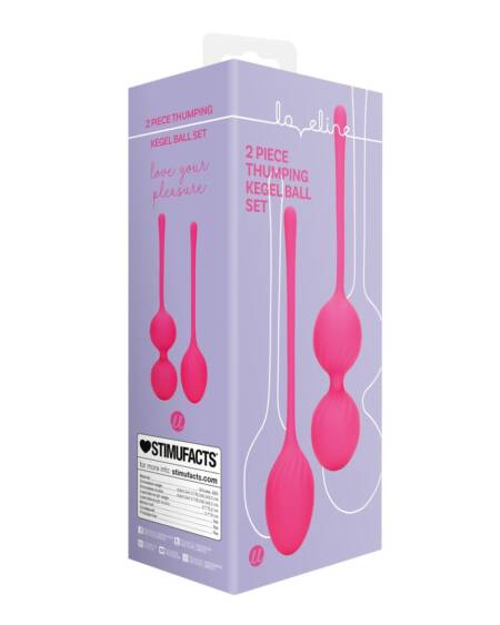 CONJUNTO DE 2 BOLAS VAGINALES THUMPING KEGEL WILD STRAWBERRY LOVELINE