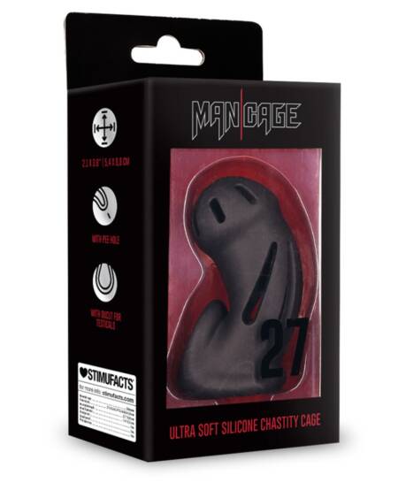 JAULA MODEL 27 ULTRA SOFT SILICONE CHASTITY NEGRO MANCAGE