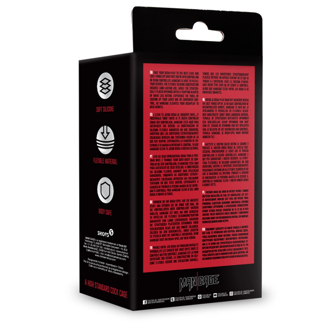 JAULA MODEL 27 ULTRA SOFT SILICONE CHASTITY NEGRO MANCAGE - Image 3