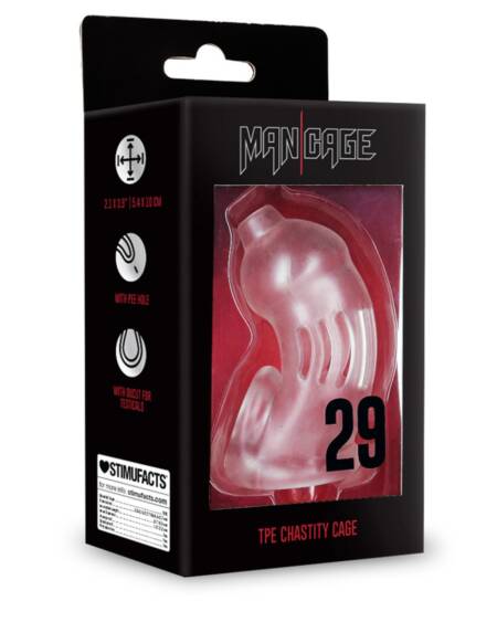 JAULA MODEL 29 TPE CHASTITY TRANSPARENTE MANCAGE